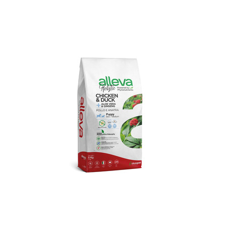 P02223-P02223 ALLEVA HOLISTIC DOG PUPPY CHICKEN & DUCK_ALOE VERA_GINSENG MINIMEDIUM KG 5_8002754102797